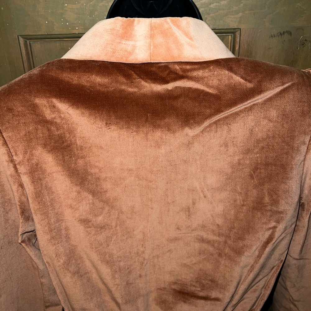 Vintage Strawberry Plant Tan Velvet Long Puffed Sleeve Blazer Jacket Size 3-4 - Picture 10 of 13